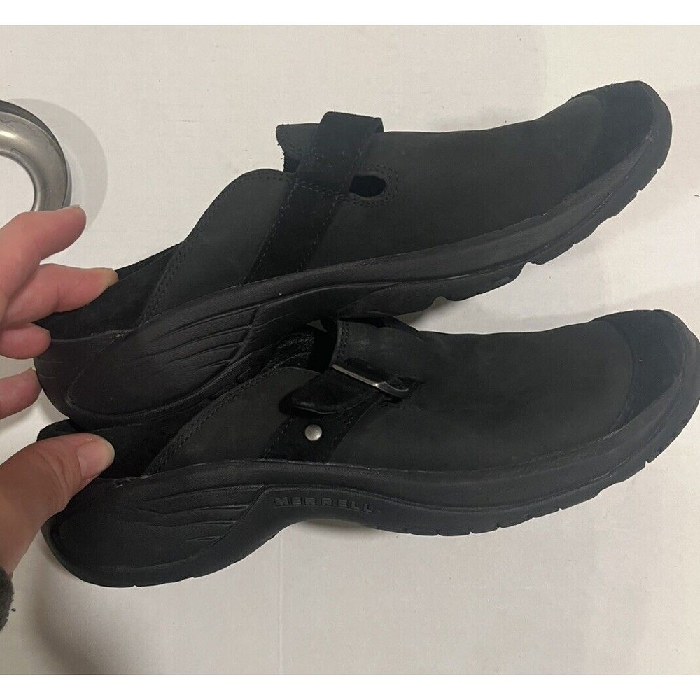 Merrell Encore Womens Buckle Slip-On Mules Shoes 8 Black Walking Casual Comfort - Picture 5 of 8